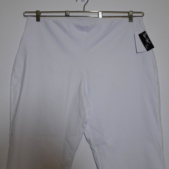 Ali Miles Thin Her Wide Leg Pants Women's Plus Size 20W White Stretch Capsule - Picture 2 of 11